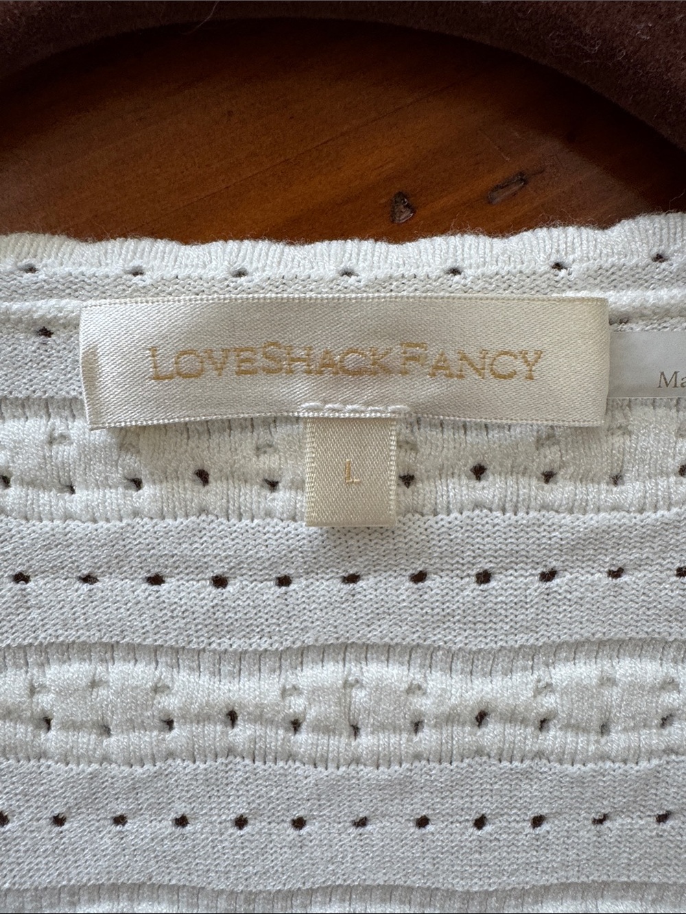 LoveShackFancy Cream Ruffled Button-Front Knit Cardigan - Picture 7 of 12